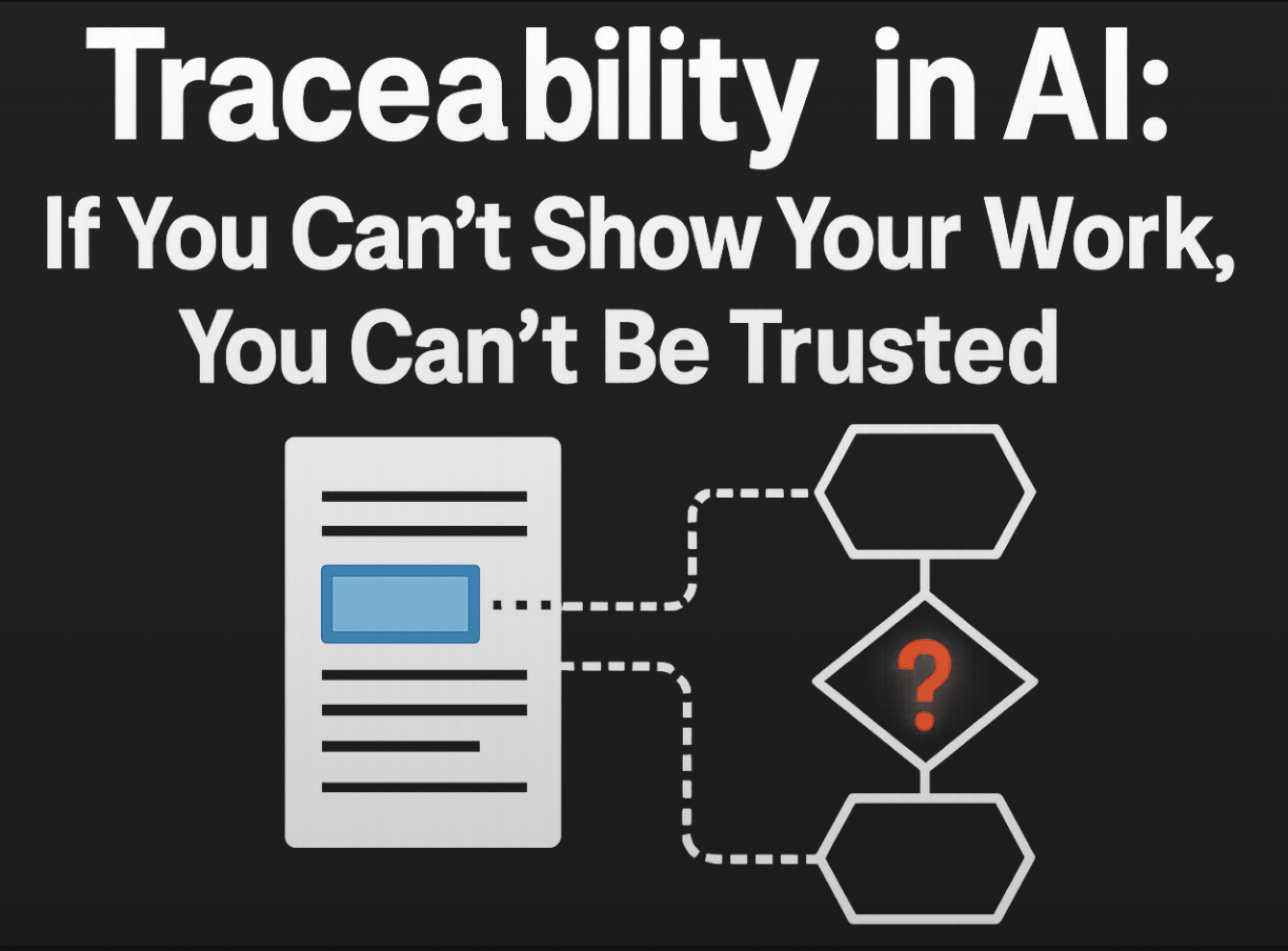 Thumbnail for Traceability in AI: If You Can’t Show Your Work, You Can’t Be Trusted